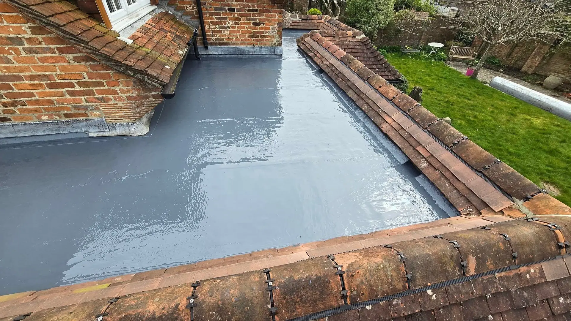 Felt flat roof installed by Apex Roofing Services Ltd in Bournemouth