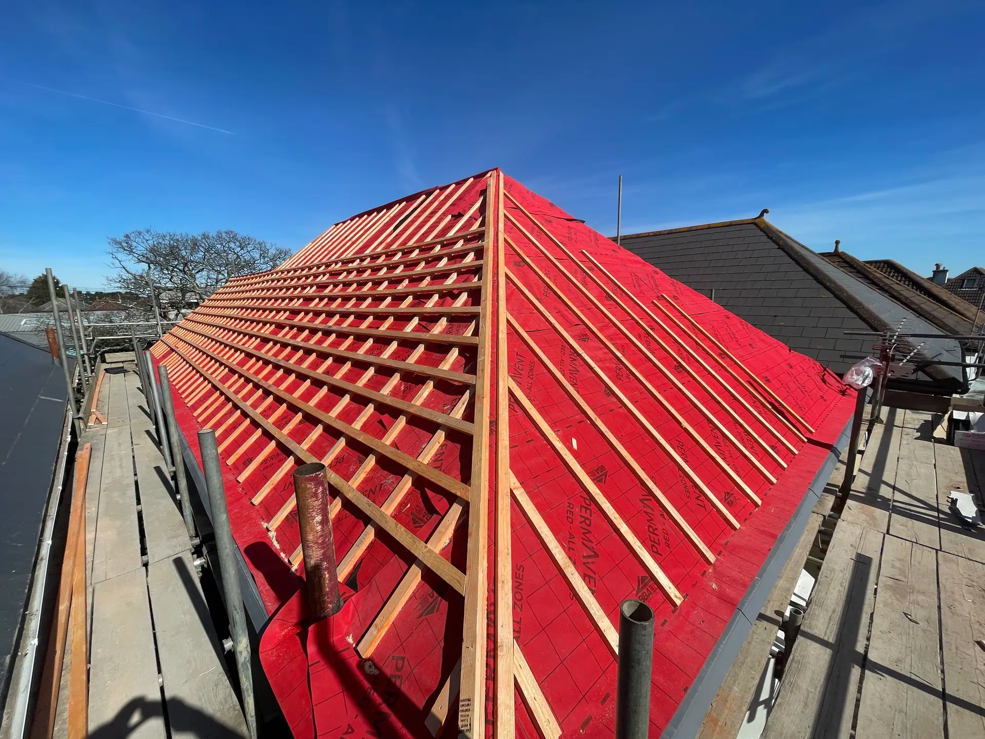 Finished re-roofing project in East Dorset by Apex Roofing Services