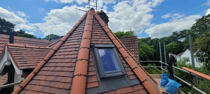 Finished slate roof detail by Apex Roofing Services Bournemouth
